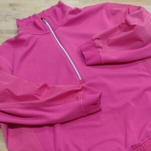 Athleta Pink Half Zip Mock Turtleneck Pullover Top Size XL
